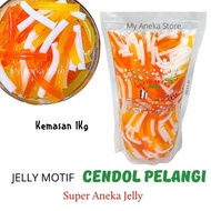 jelly motif CENDOL 1KG/ Cendol pelangi / cendol / jelly potter /jelly pelangi merk “super aneka jell