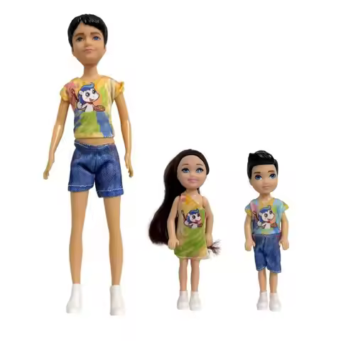 Newest 9 Inch +5.5 Inch Dolls Kids Toys Sister Brother Families Set Boys Girls Teenager Fast Shippin