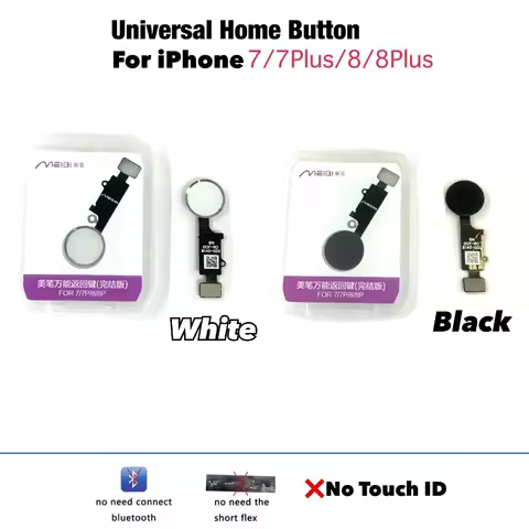 MEIBI Home Button for IPhone 7 7 Plus 8 8 Plus Home Button Flex Cable Assembly Replacement Touch ID 