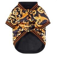 French Bulldog Gold Embroidery Dog Jacket Coat Warm  Dog Clothes for Small Dogs Clothing Puppy Outfi