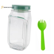 Jar Side Open - Leakproof Dressing Container,Reusable Salad Jar with Side Opening & Salad Container