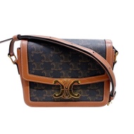 CELINE 賽琳 TEEN TRIOMPHE BAG 肩背包 帆布 老花 金釦