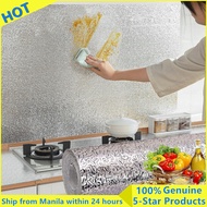 5 Meters Kitchen Backsplash Anti Oil Waterproof Aluminum Film Self Adhesive Oil Sticker Contact Paper Wallpaper Kitchen Stove Cabinet Wall Sticker