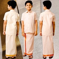 Sparkle & Shine: Exclusive Kids Kurta Shirt with Veshti Dhoti Readymade Velcro Strap for Baby Boys K