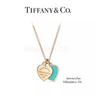 【NEW-ทิฟฟานี่ ออริจินัล】ทิฟฟานี่คู่หัวใจแท็กจี้กลับสร้อยคอ 18k ทอง จี้หัวใจประดับโลโก้ทิฟฟานี่และทิฟ