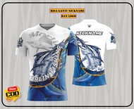 Kaos Jersey Mancing Full printing Lengan pendek custom nama dan logo