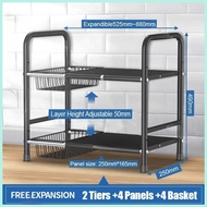Under Sink Organizer Rack Adjustable 2 Tier Expandable Storage Rack Under Sink Kitchen Storage Rack