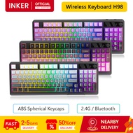 INKER Wireless Keyboard H98 Dual Mode 2.4G / Bluetooth 2000mAh Battery Ergonomic Design Keyboard