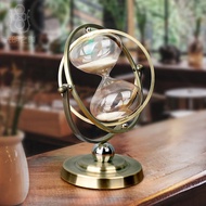 15/30/60 Min Hourglass Decor Creative Sand Timer 720° Rotation Globe Gift Timer Earth Design Elegant