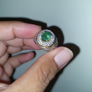 Natural Emerald Insignificant ethiopia ring perak microsetting mewah