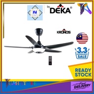 Kronos By Deka 5 Blade Ceiling Fan 56” with Remote Control And LED Light Kipas ceiling V5