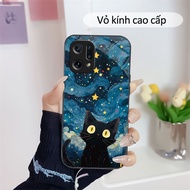 Cat Oil Painting B OPPO F5 Tempered Glass Case,OPPO F7,OPPO F9,OPPO F11,OPPO F11 Pro Premium Glass Case