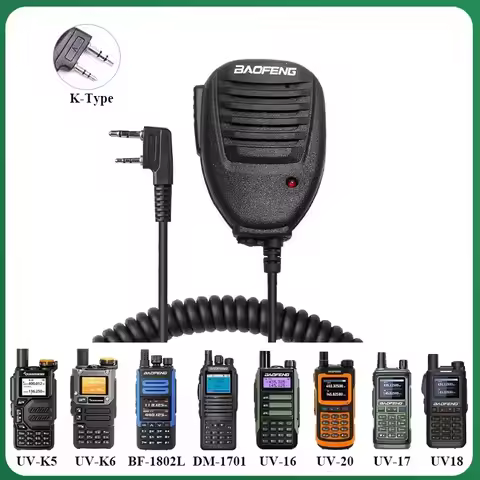 Baofeng Shoulder Speaker Mic Microphone for Baofeng Walkie Talkie UV 5R 82 888S UV S9 PLUS UV 13 16 