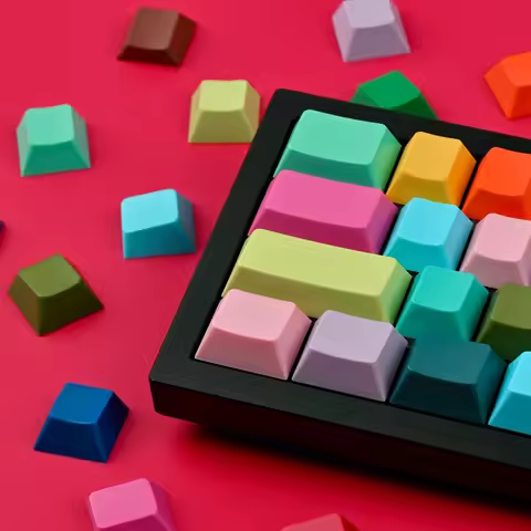 Keyreative ABS Blank Keycaps Colourful Printless Keycaps Cherry Profile Full Set Mechanical DIY Keyc