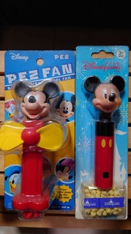 🔥Vintage PEZ套裝2件｜Japan PEZ FAN Electric Fan日本版電動小風扇 + 2006 HK Disneyland米奇Candy Dispenser糖果機 全新未拆 中古