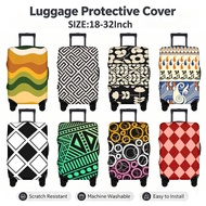 Artistic Luggage Protector 18-32 Inch Abstract Print Suitcase Cover Travel Baggage Guard