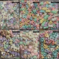 Glossy Pastel Milk Beads with Butterfly Ribbon Unicorn Star Crescent Ab Metallic Contents 1 Pound