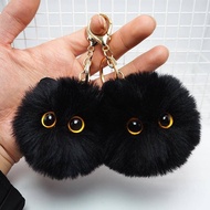 Blush Cat Ball Mountain Black Briquette Cat Handmade Plush Doll Keychain Pendant Girlish Schoolbag O