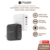 Mazer Charger 60W 70W 100W165W GAN Prestige Charger USB-C + USB-A with Travel Pin