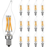 LiteHistory E12 led Bulb Dimmable 6W Equal 60 Watt LED Light Bulbs 2700K AC120V led Edison Bulb CA10