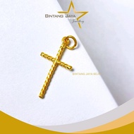 LM99 Gold Pendant with Twisted Cross (LM99) - Weight 1.99 grams for Wedding, Formal, Gala, and Speci