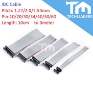 IDC Cable 10/20/30/40/50/64 Female-to-Female Wire Ribbon Cable 1.27mm/2.0mm/2.54mm Wire IDC10 IDC20