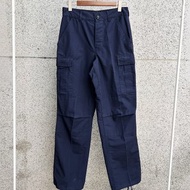 戰術褲 / W29腰 深夜藍帥氣素面 抽繩綁帶立體挺版 古著棉質長褲