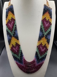 Multi colored gemstone necklace.(rubysapphireemerald) 100% all natural gemstone (ทับทิม ไพลิน มรกต)