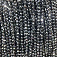 Natural Terahertz Gemstone Faceted Cutting Black Glossy Stone Delicate Seed Beads For Jewelry Accessories Making