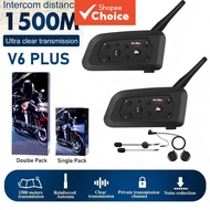 New V6 Plus Motorcycle Helmet Intercom 1500M Bluetooth Headset System Noise Reduction Intercom Helme