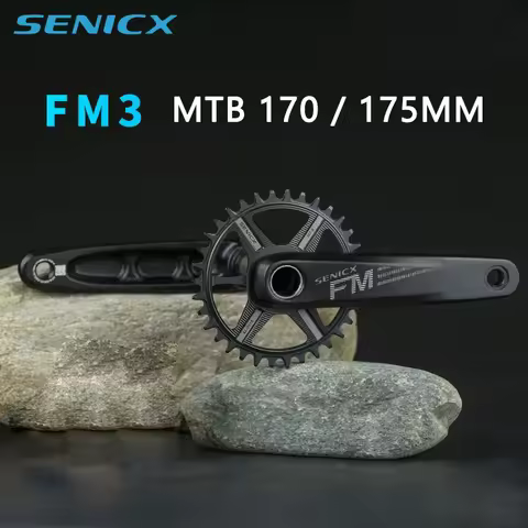 SENICX FM3 MTB Bike Crankset Mountain Crank 170mm 175mm， 32T/26-36T aluminum alloy Chainring 3MM off