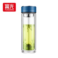 富光 睿度玻璃杯 双层杯子家用办公水杯 双层玻璃带把男女士茶杯300ML