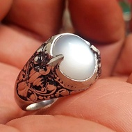 12mm water brush moon biduri ring BALI CLAWRing white gemstone rice water biduri/ - size 5 wholesale