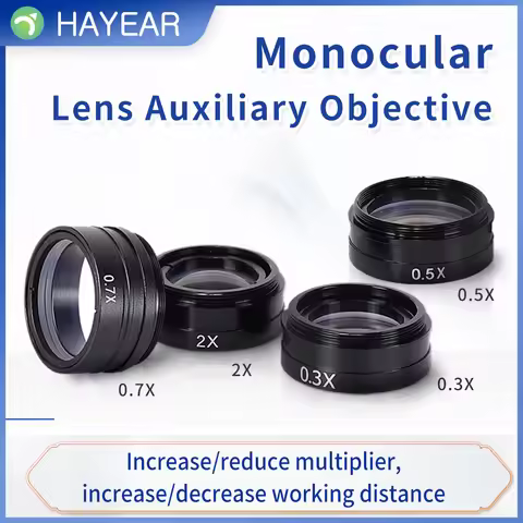 0.3X 0.5X 0.7X 2X 1X Barlow Lens 42mm Mounting Thread Microscopio Camera Objective Lens For 10A 120X