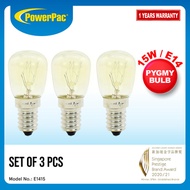 PowerPac 3x Pygmy bulb 15W E14  Bulb Replacement for Fridge( E1415)