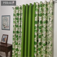 CA55Y - Polka Green Mid Sold Per Pc Or 3in1 Set Ring Curtain ( 5ft - 152cm To 7ft - 213cm )