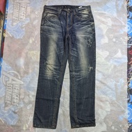 Celana Panjang Jeans Clride.n Dark Blue Washed Fading Original Second 