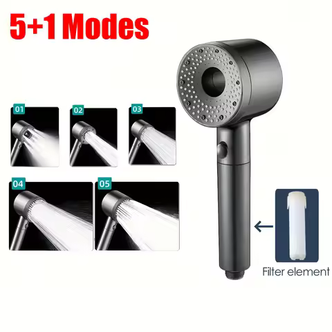 5 Mode Adjustable Shower Head Large Flow Filter Showerhead High Pressure Water Saving Mixer Shower N