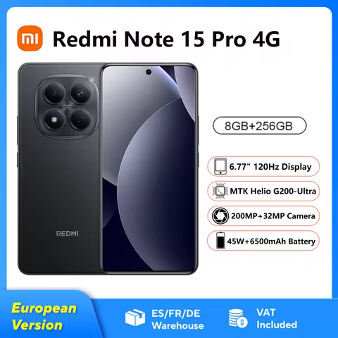 Xiaomi Redmi Note 15 Pro 4G Smartphone NFC MTK Helio G200-Ultra 6.77" 120Hz Display 200MP OIS, 45W C