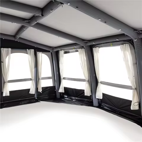 Camper Van Awning Curtains With Fitting Kits Universal WHITE For Kampa Dometic Thule Caravan Motorho