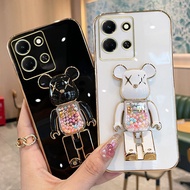 KOSLAM Gloomy Candy Bear Folding Stand Dirt Resistant Phone Case for Infinix Note 30 4G 5G Note 30i Note 30 Pro Note 30 vip 2023 New Style Soft TPU Handphone Casing Ready Stock