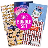 A5 Notebook Exercise Jotter Book Diary Creative Book with Lines for School Stationery x 5 books (bun