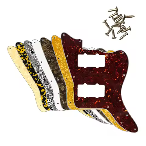 Pleroo Custom Parts - For US Fedner Jazzmaster Electric Guitar Pickguard Blank Whit 2 Pickups Replac