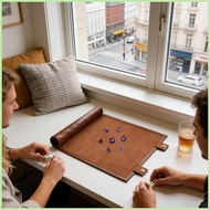 Mat with Zipper PU Leather Foldable Table Game Storage Dish for Gamers Enthusiasts Board Games Home 