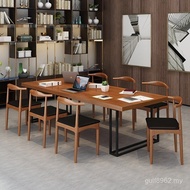 Style Office Desk Long Desk Negotiation loft Solid Wood Combination Rectangular Desk Desk Chair Conf
