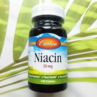 (Carlson Labs®) Niacin 50 mg 100 or 300 Tablets  วิตามินบี 3  B3 B-3 ไนอะซิน