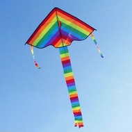 seve 51 97x39 37inches Portable Rainbow Kite Toy Bright Color Nylon Made Yard Games