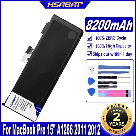Laptop Battery A1382 for MacBook Pro 15" A1286 2011 2012 Version MC721 MC723 MC847 MD318 MD322 MD103