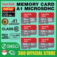 Sandisk A1 Ultra Class 10 microSDHC UHS-I U1 Micro SD Card Up to 120MB/s 16GB 32GB 64GB 128GB 256GB