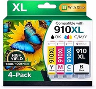 910XL Ink Cartridges Replacement for hp 910xl 910 Ink cartridges Combo Pack Compatible with hp 8015e
